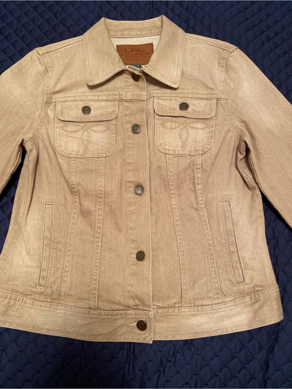 Ralph Lauren Tan Denim Jacket with Button-Front